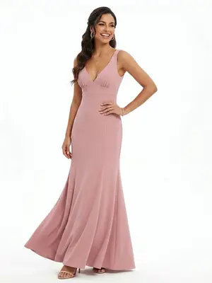 VESTIDO LONGO COM BOJO CREPE
