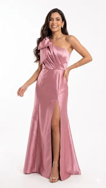 VESTIDO LONGO ZIBELINE PREGAS BUSTO