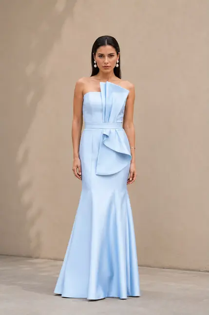 VESTIDO LONGO ZIBELINE TOMARA QUE CAIA LAÇO