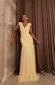 VESTIDO LONGO CHIFFON REGATA FLORES OMBRO SORI