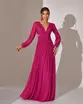 VESTIDO LONGO MANGA LONGA LUREX ABERTURA LATERAL