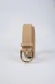 CINTO COURO FIVELA REDONDA DOURADO