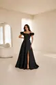 VESTIDO LONGO ZIBELINE FLOR NA ALÇA TRANÇADO NAS COSTAS