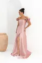 VESTIDO LONGO ZIBELINE FLOR NA ALÇA TRANÇADO NAS COSTAS