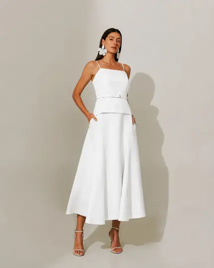 CONJUNTO SAIA MIDI COM CINTO ADELIA