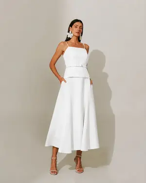 CONJUNTO SAIA MIDI COM CINTO ADELIA
