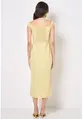 VESTIDO MIDI COM DECOTE OMBRO A OMBRO EM VISCOSE
