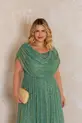 VESTIDO LONGO LUREX ALÇA GROSSA COM CAPA