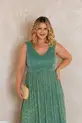 VESTIDO LONGO LUREX ALÇA GROSSA COM CAPA