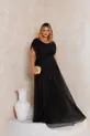 VESTIDO LONGO LUREX ALÇA GROSSA COM CAPA