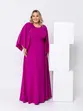 VESTIDO LONGO ALÇA FINA COM CAPA E FENDA