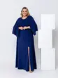 VESTIDO LONGO ALÇA FINA COM CAPA E FENDA