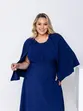 VESTIDO LONGO ALÇA FINA COM CAPA E FENDA