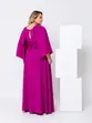 VESTIDO LONGO ALÇA FINA COM CAPA E FENDA