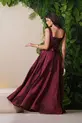 VESTIDO LONGO ZIBELINE COM FAIXA DECOTE QUADRADO