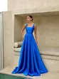 VESTIDO LONGO ZIBELINE COM FAIXA DECOTE QUADRADO