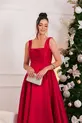 VESTIDO LONGO ZIBELINE COM FAIXA DECOTE QUADRADO