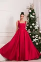 VESTIDO LONGO ZIBELINE COM FAIXA DECOTE QUADRADO