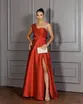 VESTIDO LONGO ZIBELINE UM OMBRO SÓ DRAPEADO C/ FENDA