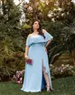 VESTIDO LONGO OMBRO A OMBRO BABADO C/ FAIXA