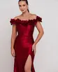 VESTIDO LONGO MALHA PRADA OMBRO A OMBRO COM FLOR