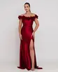 VESTIDO LONGO MALHA PRADA OMBRO A OMBRO COM FLOR