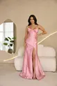VESTIDO LONGO ZIBELINE TOMARA QUE CAIA C/ CINTO E FENDA
