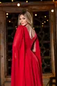 VESTIDO LONGO CHIFON CAPA C/ CINTO DECOTE V