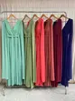 VESTIDO LONGO CHIFON CAPA C/ CINTO DECOTE V