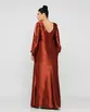 VESTIDO LONGO MALHA PRADA MANGA LONGA TORCIDO NA FRENTE C/ FENDA
