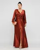 VESTIDO LONGO MALHA PRADA MANGA LONGA TORCIDO NA FRENTE C/ FENDA