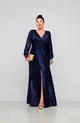 VESTIDO LONGO MALHA PRADA MANGA LONGA TORCIDO NA FRENTE C/ FENDA