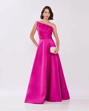 VESTIDO LONGO ZIBELINE TOMARA QUE CAIA ASSIMETRICO