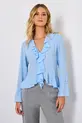 BLUSA COM BABADO EM CREPE MUSSELINE