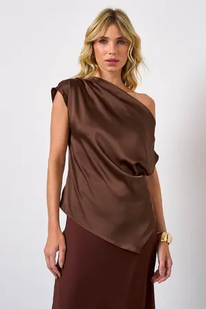 BLUSA OMBRO CAIDO EM SATIN ATENAS