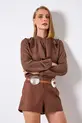 BLUSA DE MANGA LONGA EM CAMBRAIA LANAI