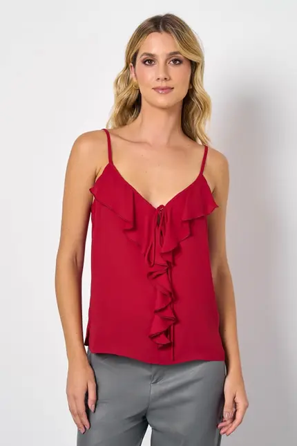 REGATA COM BABADO EM CREPE MUSSELINE