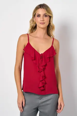 REGATA COM BABADO EM CREPE MUSSELINE