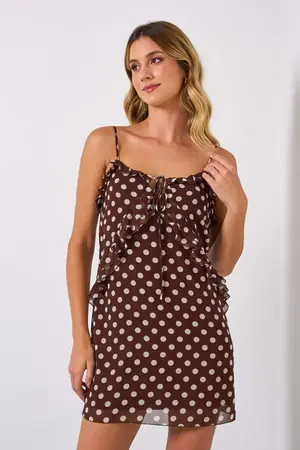 VESTIDO CURTO EM CHIFFON DURAND