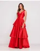 VESTIDO LONGO ZIBELINE DECOTE V CAMADAS