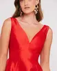 VESTIDO LONGO ZIBELINE DECOTE V CAMADAS