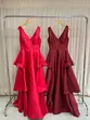 VESTIDO LONGO ZIBELINE DECOTE V CAMADAS