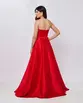 VESTIDO LONGO CETIM TOMARA QUE CAIA DECOTE V SAIA CURTA