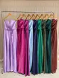 VESTIDO LONGO CETIM TOMARA QUE CAIA DECOTE V SAIA CURTA