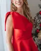 VESTIDO MIDI ZIBELINE UM OMBRO SÓ LAÇO NO OMBRO
