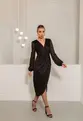 VESTIDO MIDI MANGA LONGA COM GLITTER