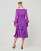 VESTIDO MIDI MANGA LONGA CREPE SAIA BABADOS