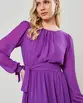 VESTIDO MIDI MANGA LONGA CREPE SAIA BABADOS