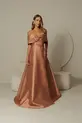 VESTIDO LONGO ZIBELINE OMBRO A OMBRO COM FENDA