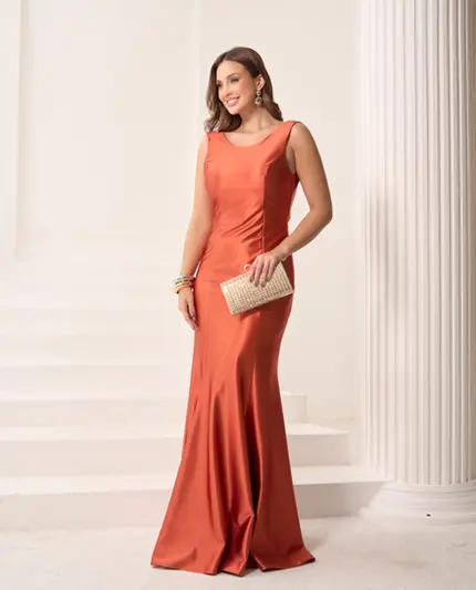VESTIDO LONGO MALHA ALÇA GROSSA DECOTE NAS COSTAS